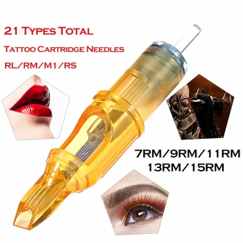 

Newest 10pcs Disposable Sterilized Tattoo Cartridge Needles For Semi-Permanent Makeup Tattoo Gun Machine 7RM/9RM/11RM/13RM/15RM