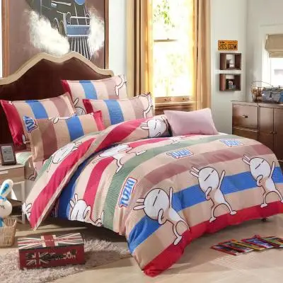 

Beige bedding set with grey tapes plaids 100% cotton quilt cover bed cover bedclothes bed set free shipping to countries 2816