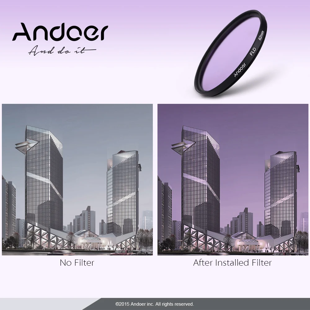 Andoer 58 мм UV+ CPL+ FLD круговой фильтр комплект круговой поляризатор фильтр флуоресцентный фильтр с сумкой для камеры Nikon Canon sony