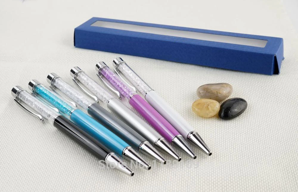 Милая Шариковая ручка с кристаллами сверху и бриллиантами с подарочным логотипом, чехол в коробке, рекламные товары, подарочная ручка