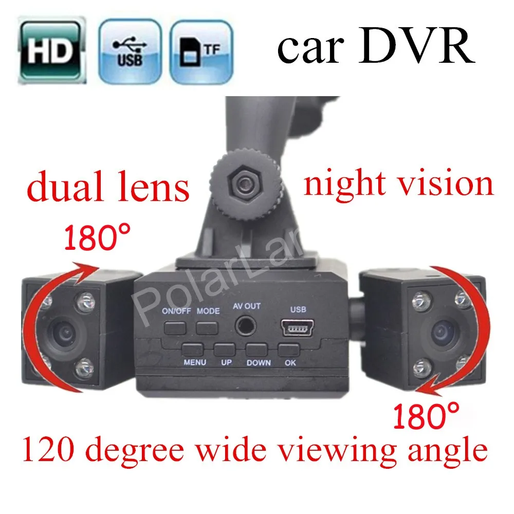 new arrival hot sale H3000 Rotatable Dual Lens Car DVR font b Camera b font Recorder