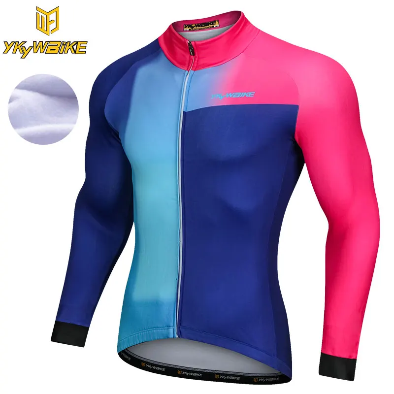 cycling jersey winter thermal fleece men long sleeve cycling clothing