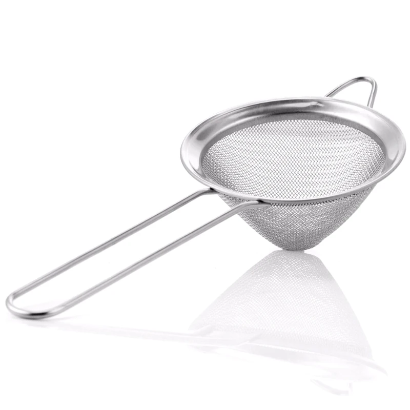 Stainless Steel Fine Mesh Strainer Colander Cocktail Bar Strainers with Long Handle Cocktail Ice Drink Percolator Bar Kitchen Tools  (3)