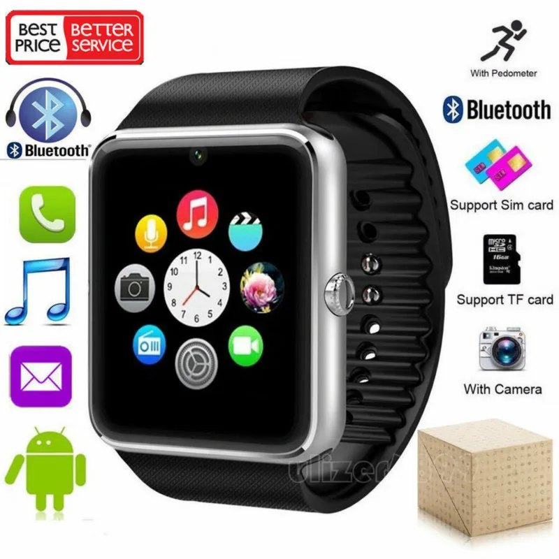 GT08 Bluetooth Smart Watch For Apple Watch Men Women Android Wristwatch Smart Electronics Smartwatch With Camera SIM TF Card