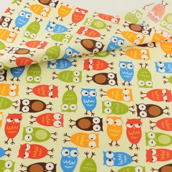 

Teramila Cotton Fabric Beige Owls Bedding Decoration Tissue Home Textile Patchwork Quilting Sewing Cloth Craft Tecido