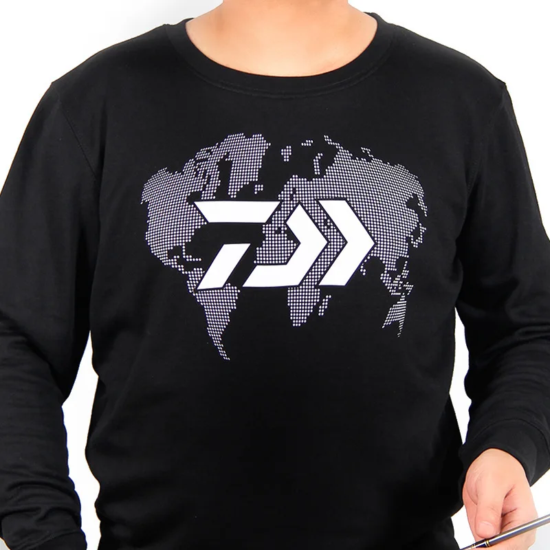 

Daiwa Men's Jumper Fishing Clothing New Fishing Suit Men's Cotton Long Sleeve Round Neck Sweatshirt