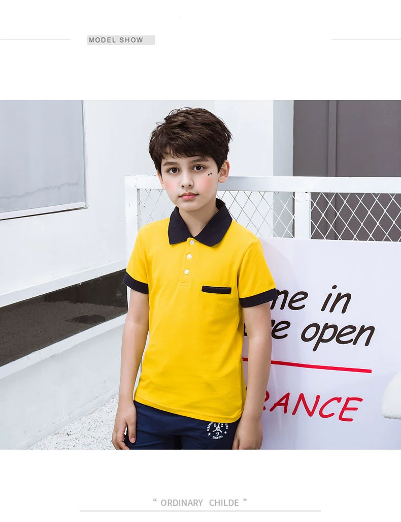 Liakhouskaya/ г. Модная летняя хлопковая Детская футболка с короткими рукавами футболки с отложным воротником повседневная одежда для мальчиков-подростков, футболки