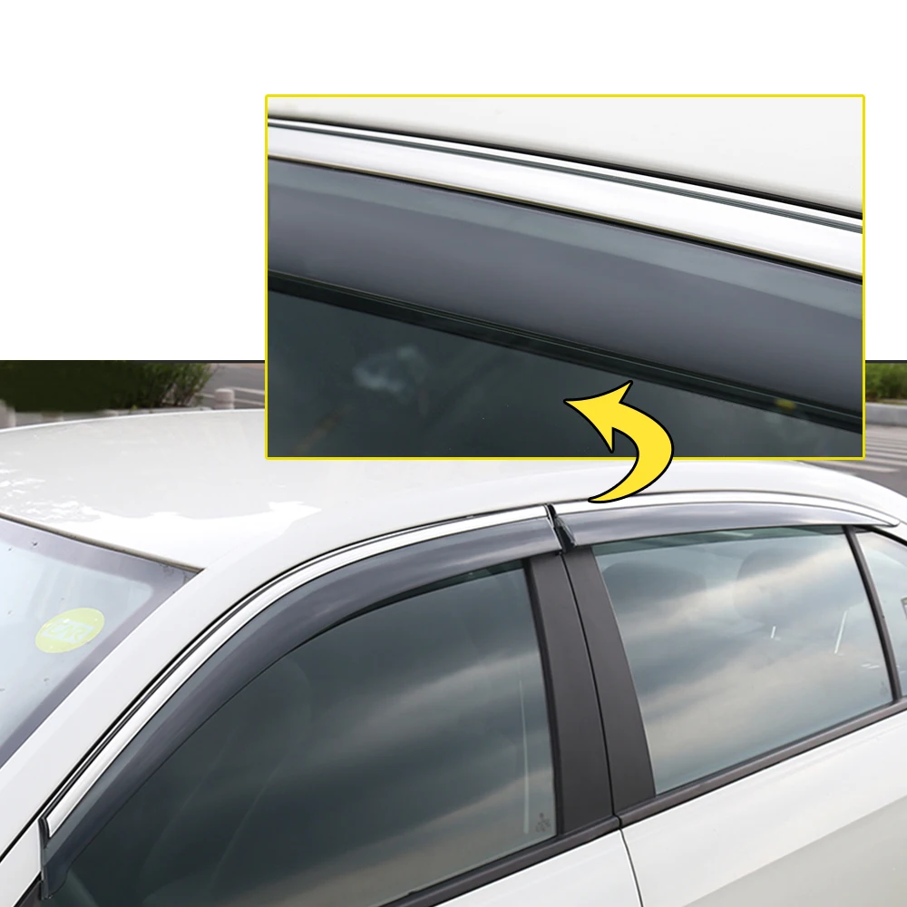 Window Visors Rain Guard Vent Deflectors For Mitsubishi Eclipse Cross 2018 Side