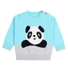 Arloneet/свитер с пандой для маленьких девочек и мальчиков; вязаные пуловеры; теплые вязаные свитера; Верхняя одежда; l0725
