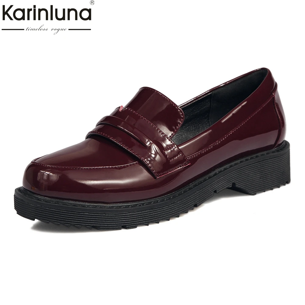 

Brand large Size 34-43 stweet Patent Pu Slip On Ladies Shoes Woman Casual Party Office lady Autumn Spring flats