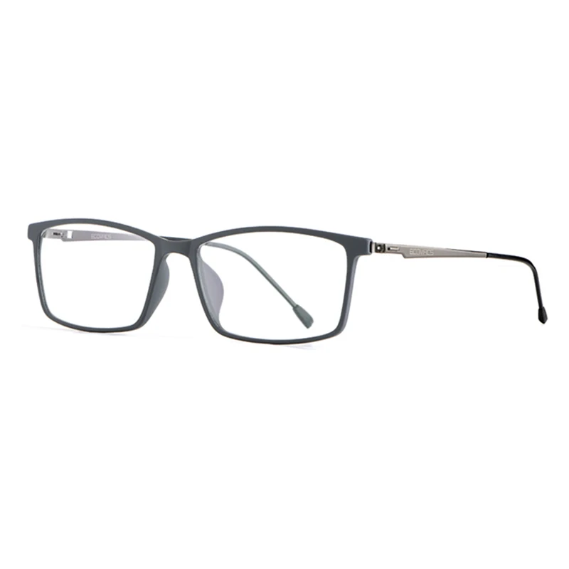 Сплав полный обод оправа для очков Мужская мода бренд по рецепту очки для мужчин очки - Цвет оправы: Серый