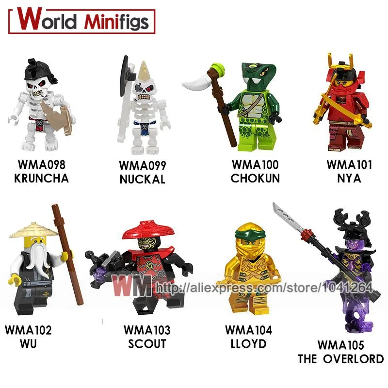 

Single Legoing Ninjagoes Kruncha Nuchal Chokun Nya Wu Acout Overlord Building Blocks bricks Legoings Friend Kids Gift Toys