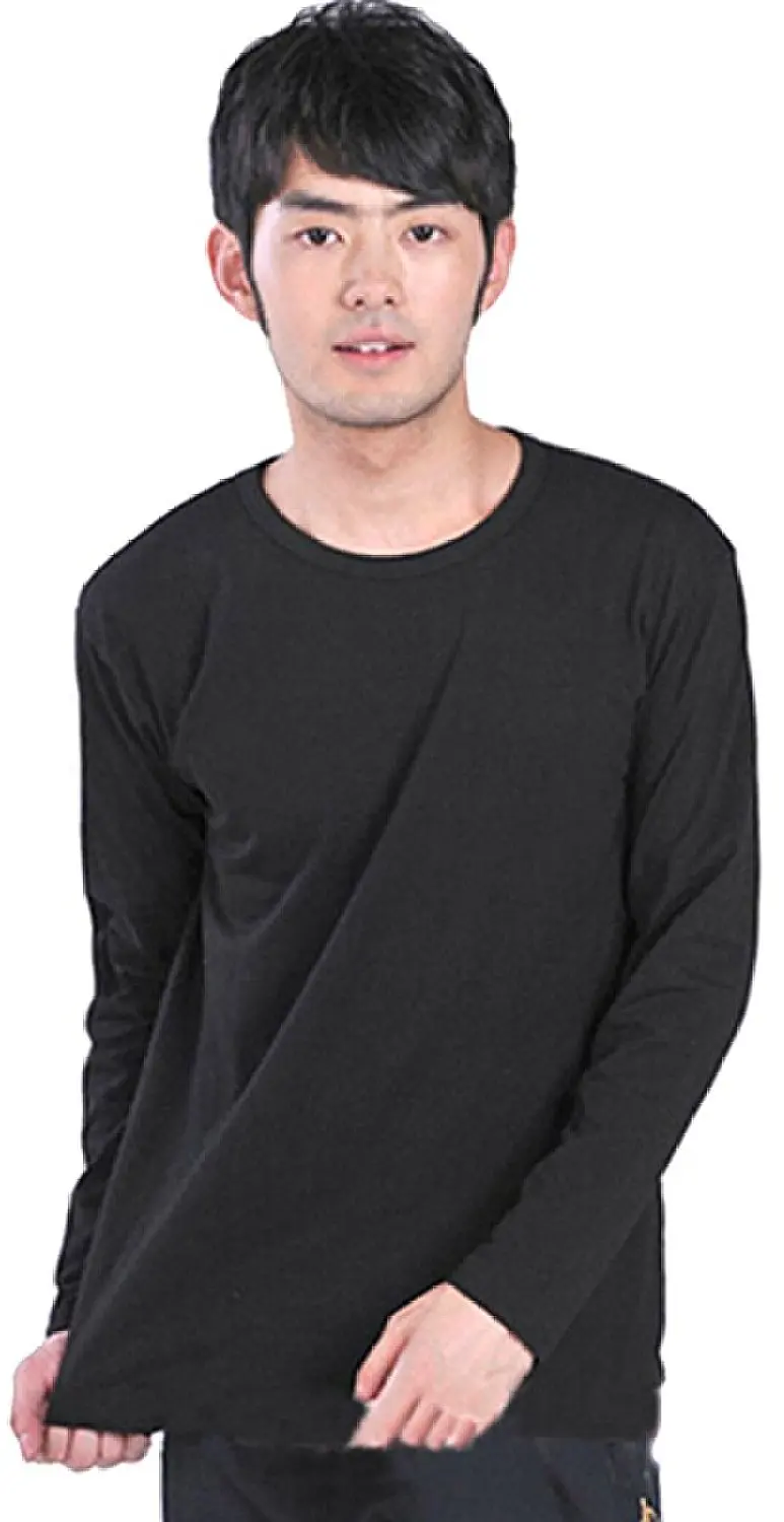 Generic Men's Casual Solid Color Long Sleeve Shirts T shirt Topst