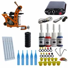 Beginner Tattoo Kit 1 Machine Complete Tattoo Machine kit 4 Color Inks Power Supply Set Tattoo
