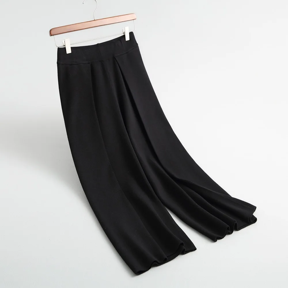Elástica Otoño Oficina Punto Cálido fósforo Beige Cintura Pantalones púrpura gris Todo Colores 2018 negro Sólidos Fincati Mujer Señora Invierno Estilo De Base 75qwaP