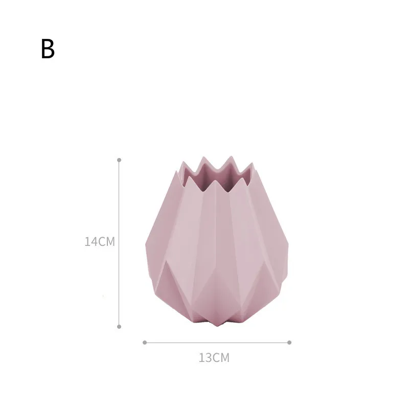 Скандинавские современные керамические вазы Макарон оригами белый розовый светильник серый светильник голубые вазы дома свадьба спальня гостиная украшения - Цвет: Розовый