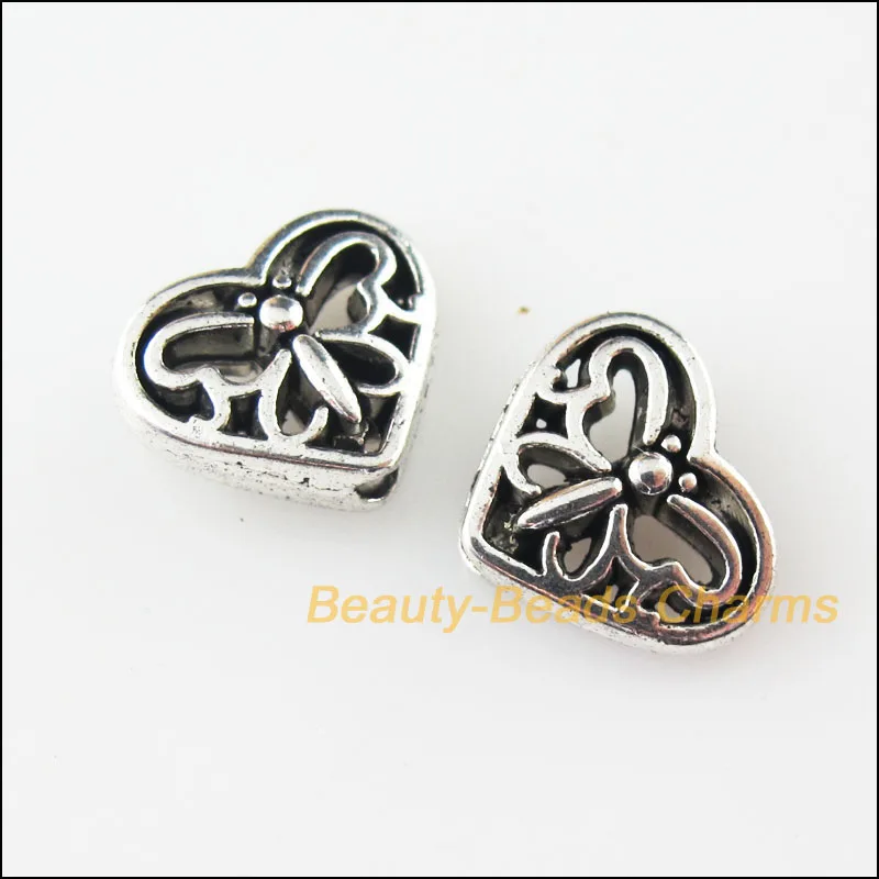 

New 12Pcs Tibetan Silver Tone Heart Animal Butterfly Spacer Beads Charms 10x12mm