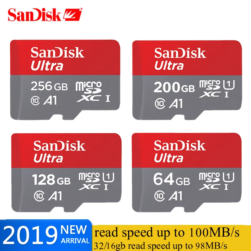 SanDisk UItra A1 Micro SD карта 128 ГБ 100 МБ/с./с 16 ГБ 32 ГБ 64 Гб 256 ГБ 200 ГБ 400 Гб U1 класс 10 карта памяти microsd флэш TF/sd карта
