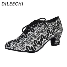 Dileechi Для женщин латинские танцевальные туфли для сальсы современное Танго танцевальная обувь для бальных танцевальаня обувь на платформах 45 мм