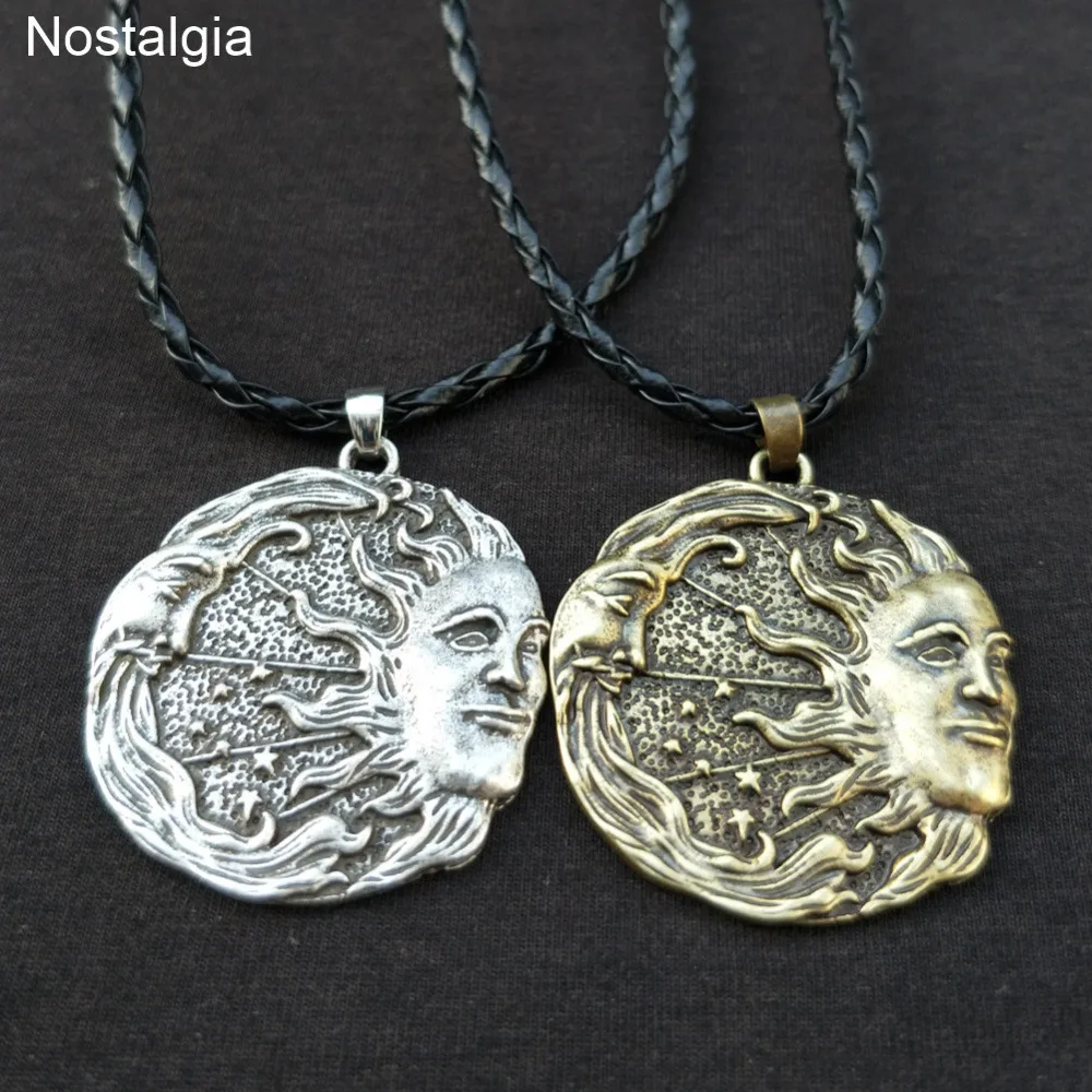 Ностальгия Солнце Луна амулет со звездой Solar Luna Wicca языческие религиозные Древние