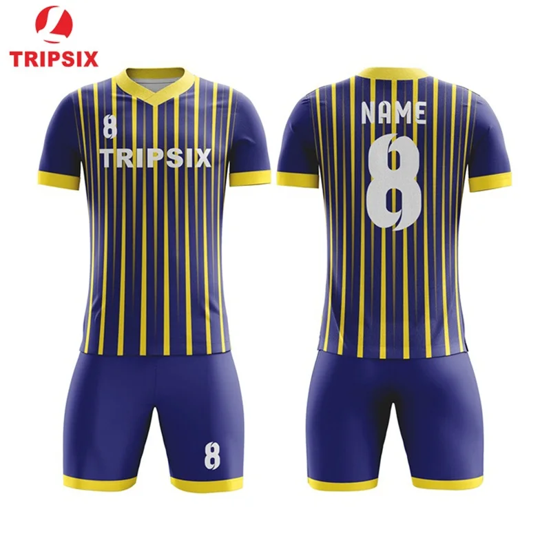 

Wholesale Short Sleeve Dry Fit Top Quality Adult Round Neck Personalized Team Logo Number Football Shirt Maker Soccer Jersey
