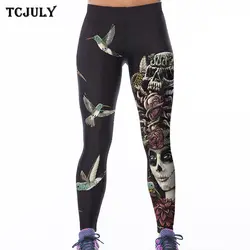 TCJULY новый размер плюс Фитнес Леггинсы для Для женщин Высокая талия стрейч брюки для фитнеса брюки цифровые печатные дышащая Flex леггинсы