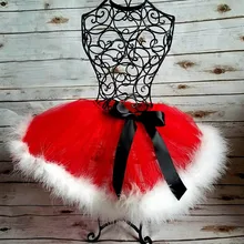 

Santa tutu Mrs. Claus tutus Red Fluffy Tutu Skirt for Girls Baby Christmas Winter Tulle Skirt Kids Festival Costume Newborn-12Y
