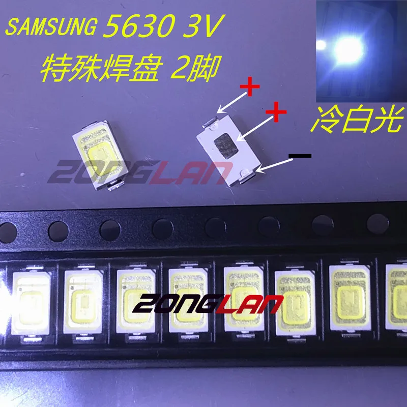 50 шт. SAMSUNG 5630 3 в 0 5 Вт 5730 led холодный белый ЖК подсветка для LED приложение ТВ