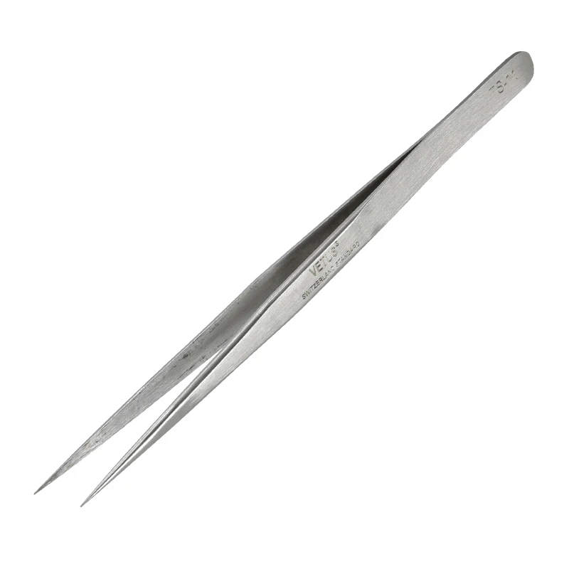 2Pcs/lot Precision Vetus Tweezers Electronic Industrial Stainless Steel Tweezer Pinzas Forceps Curved Straight Tip Hand Tools