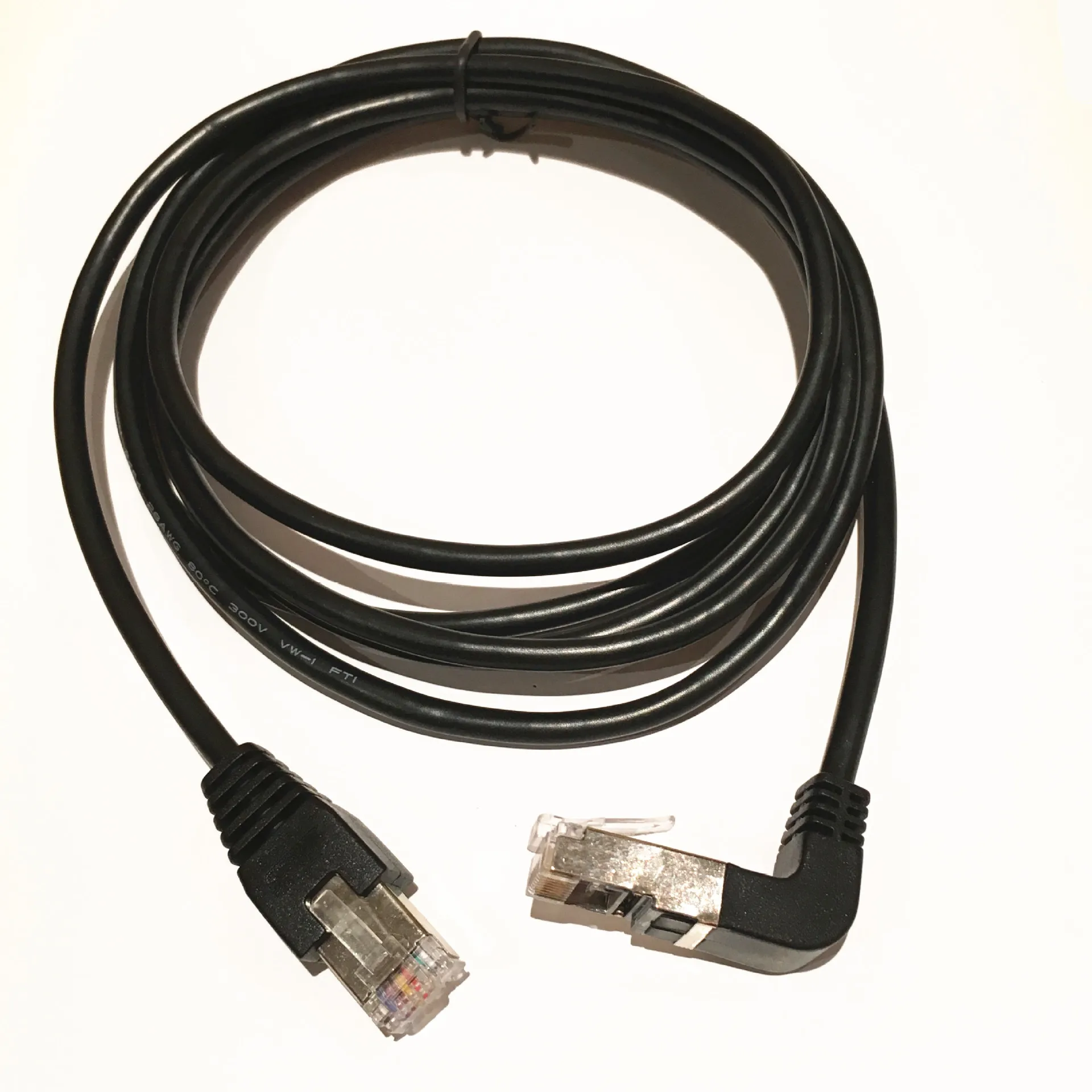 Cat5 RJ45 Down Angle Network Cable, 5m RJ45 Male to Down ward Male 90 Degree Cat 5 Ethernet ...