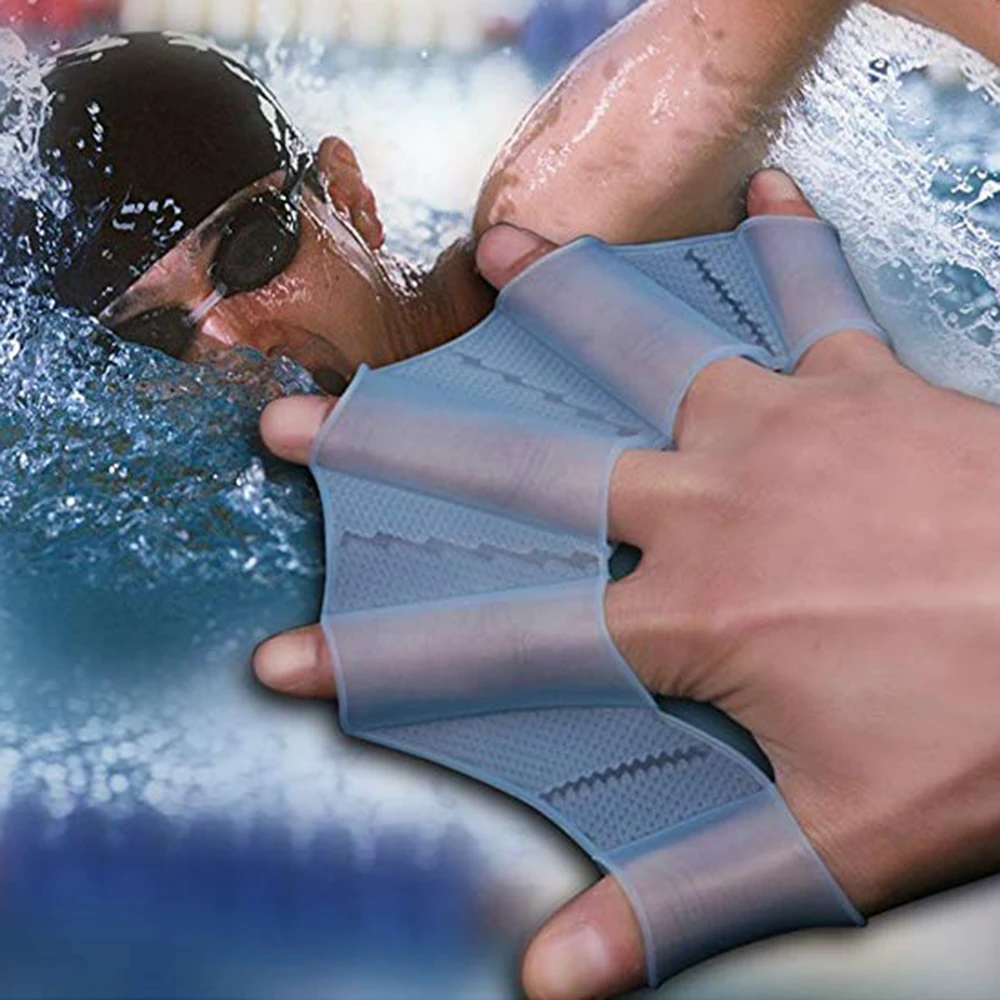 

1 Pair Silicone Swimming glove Training Paddle Dive Glove Swim Glove Swim Gear Fins Hand Webbed Flippers Kid Adult Swimming