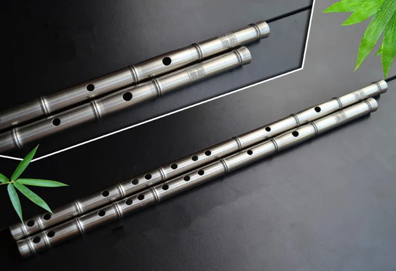 Титан металлическая флейта F ключ соединитель в виде бамбука понравились китайская Дизи флейты металлический ключ Flauta Profissional музыкальный инструмент оружие самообороны