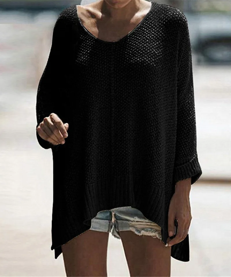 LOGAMI нерегулярные женские свитера с длинным рукавом Свободные пуловеры и свитера Blusas De Inverno Feminina