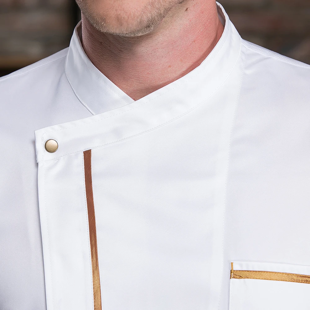 Мужская сетчатая рабочая одежда шеф-повара с коротким рукавом в стиле пэчворк, французский ресторан, кафе, ресторанное обслуживание, кухонный поварской парикмахерской, Рабочая форма