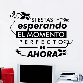 

Kililaya Vinyl Wall Decals DIY Quote El Momento Perfecto Es Ahora Wall Art Mural Home Decor