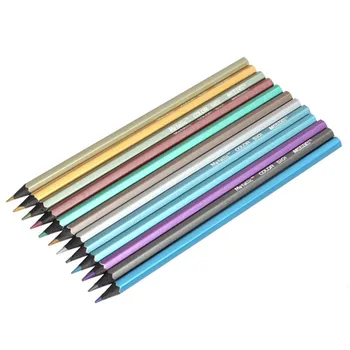 

1 SET 12 Colors Metallic Non-toxic Drawing Pencils Drawing Sketching Finest