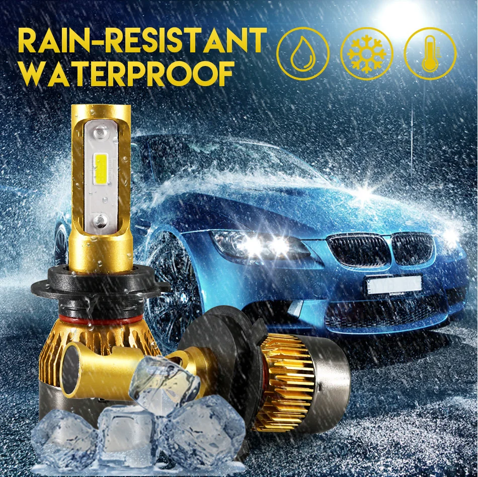 Hlxg 2Pcs 8000K Bule White H7 Led H4 H11 Mini 9005 HB3 9006 HB4 12000LM 72WSet Headlight bulb H8 H9 luces led para auto 12V 24V (10)