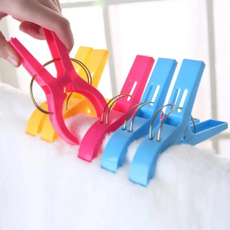 

Pack of 8 Large Bright Colour Plastic Beach Towel Pegs Clips to Sunbed