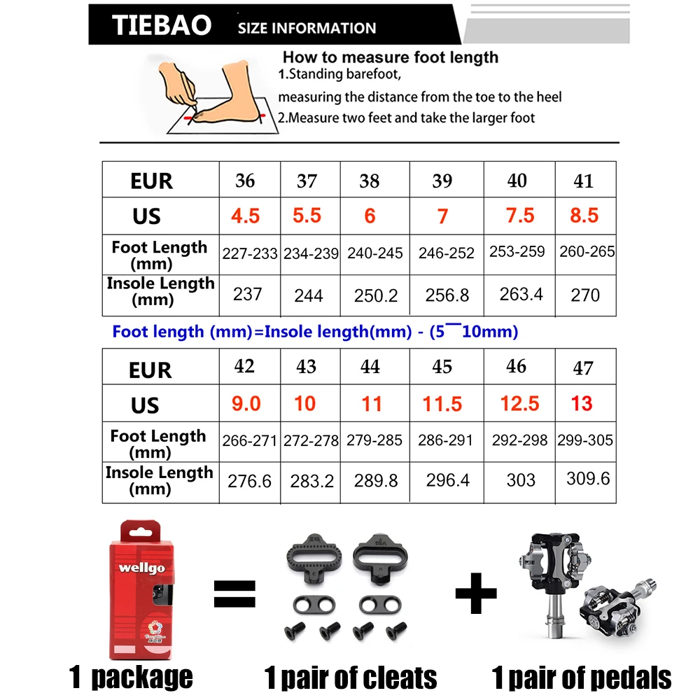 Профессиональная велосипедная обувь Tiebao для горных велосипедов спортивная