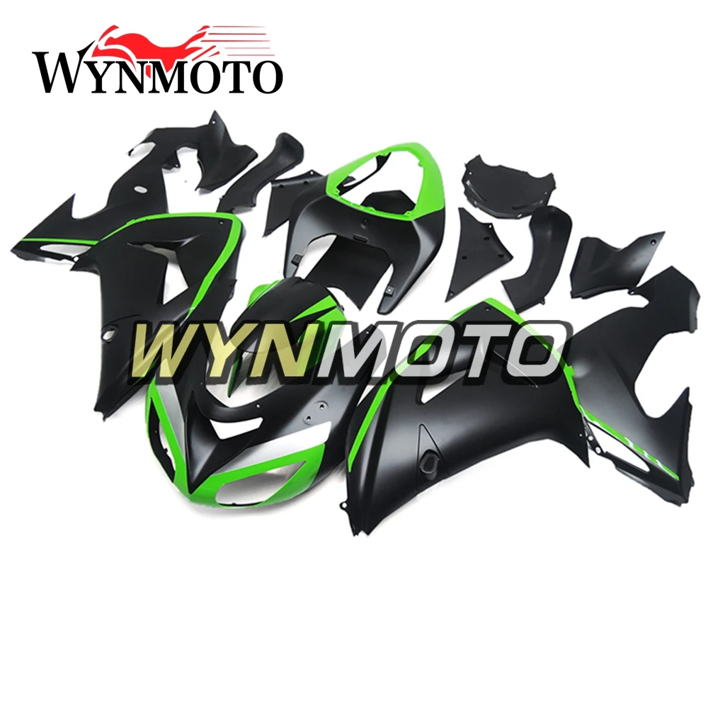 

Complete ABS Injection Fairings For Kawasaki ZX-10R ZX10R 2006 2007 Motorbike Fairing Kits Cowlings Matte Black Green Covers