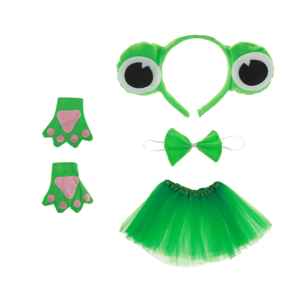 Kids Frog Prince Costume Set - Alice Band, Bow Tie, Mittens, Tutu, Birthday Gift Or Christmas Cosplay Party Costume