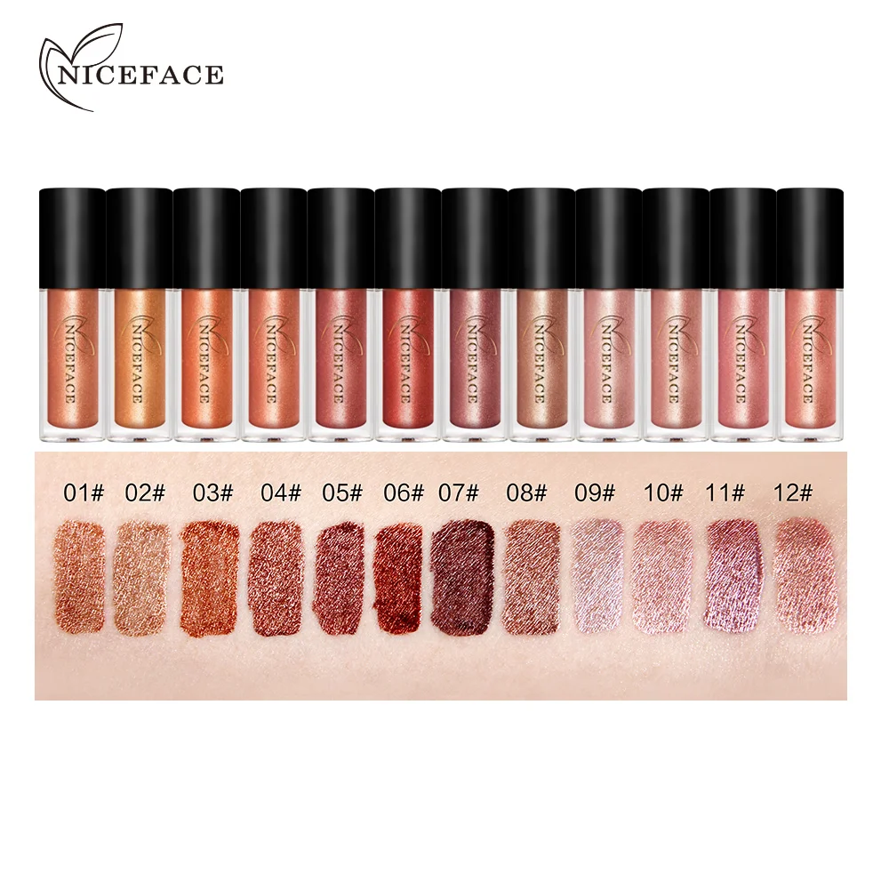 NICEFACE Pro металлическая губная помада жидкая водостойкая матовая 24 ч нюдовый блеск
