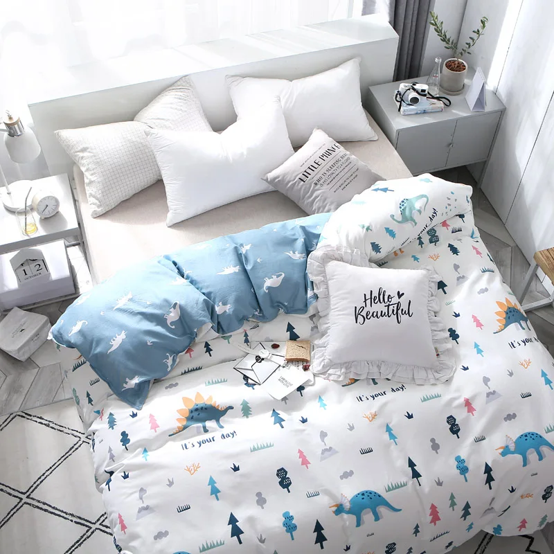 

Luxury Twin FUll Queen King Size Soft Duvet Cover 100% Cotton Fiber Soft Reactive Prints Quilt Cover Only Bedding Set