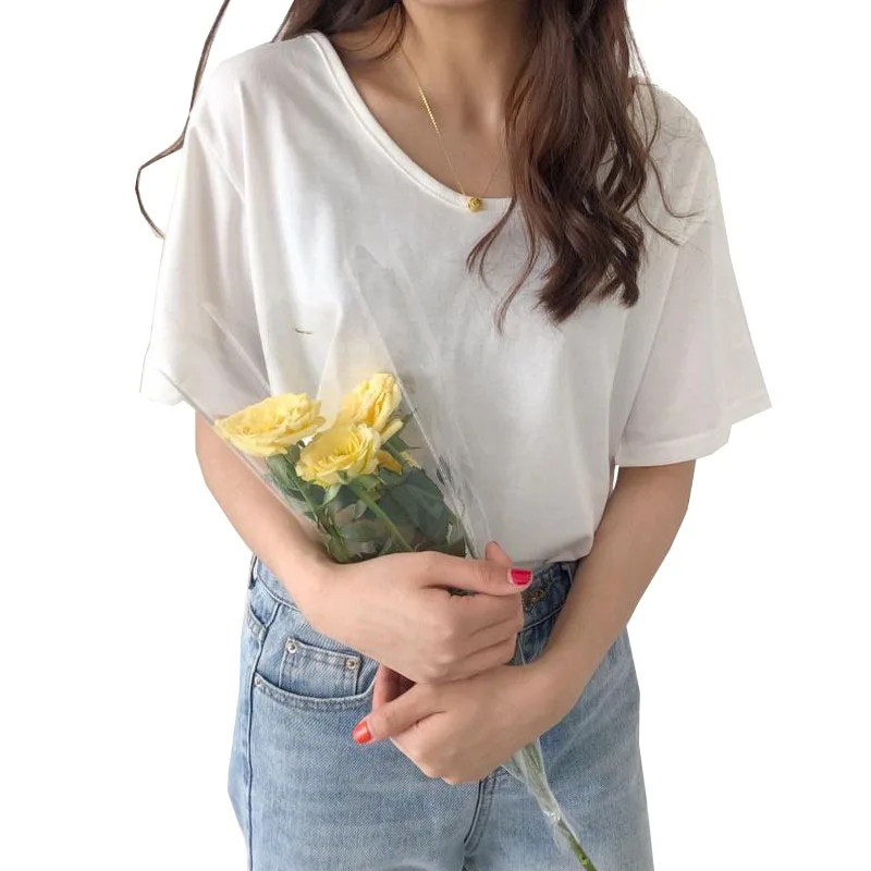 2019 Harajuku BF новая летняя женская футболка с круглым вырезом свободная повседневная