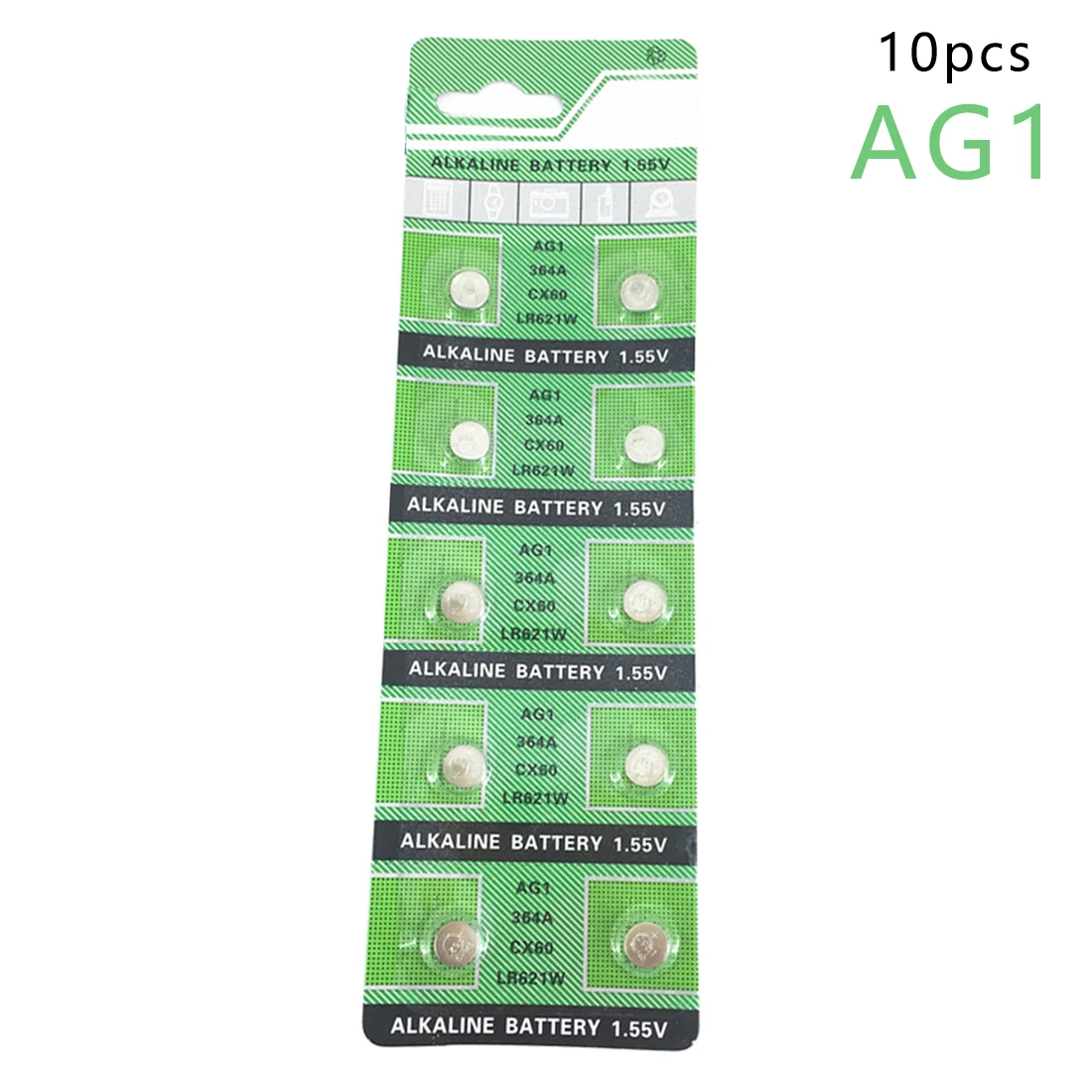 

centechia Pro Button Battery AG1 364 SR621 SR60 SR60L Alkaline Coin Cell Button Batteries For Watch x10 1.55V EE6202