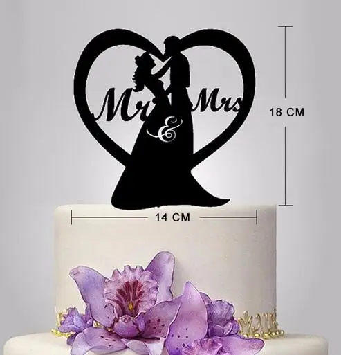 Новое поступление Mr Mrs свадебный торт акриловое Украшение Черный Романтический Жених невесты торт аксессуары для Свадебные сувениры