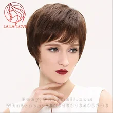 Pretty Women Short lace full human font b straight b font wig for black women bob