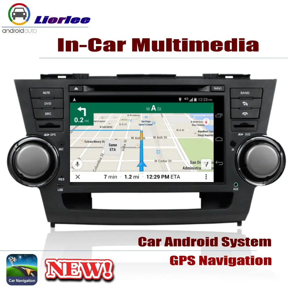 Top For Toyota Highlander 2007~2013 Car Android Player Radio DVD GPS Navigation Displayer System Audio Video In Dash Multimedia 2
