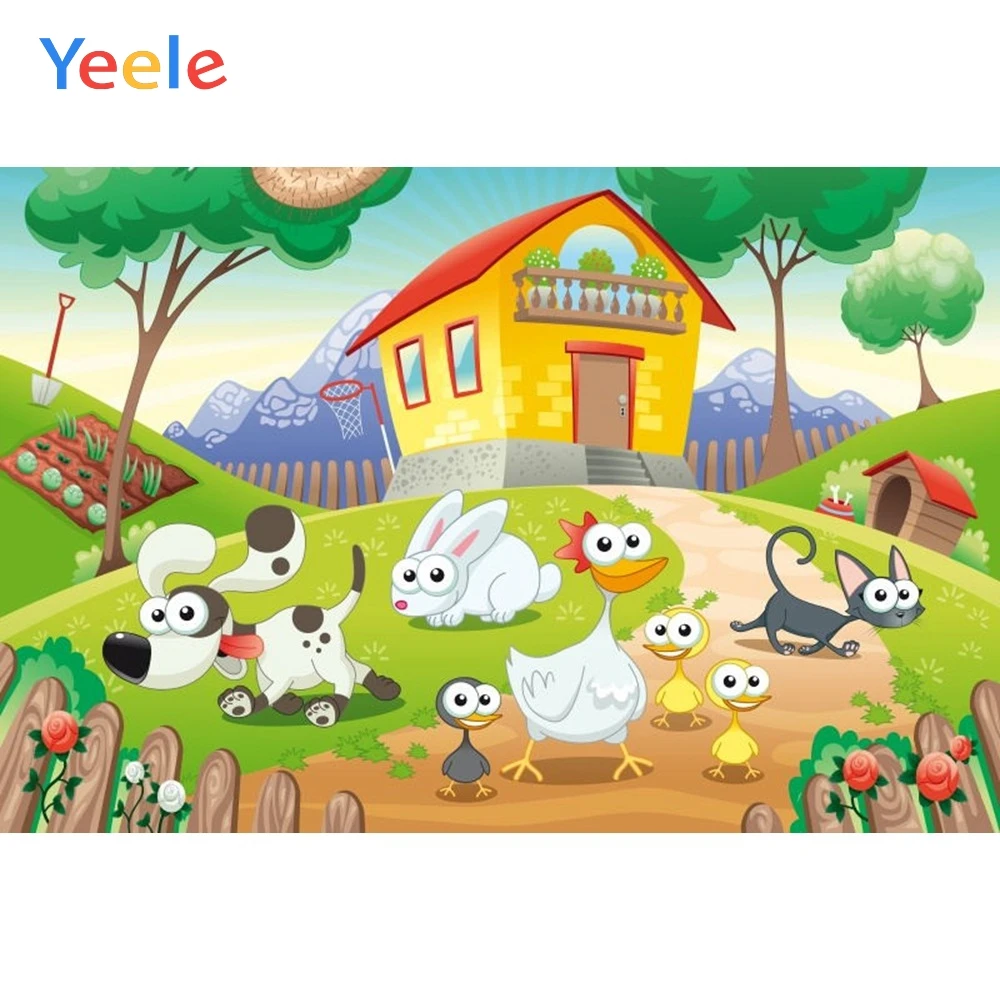 

Yeele Vinyl Cartoon Farm Animals House Children Birthday Party Photography Background Baby Photographic Backdrop Photo Studio