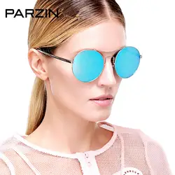 Parzin Винтаж круглый поляризованные очки Для женщин из металла негабаритных солнцезащитные очки мужские очки для вождения оттенков с случае